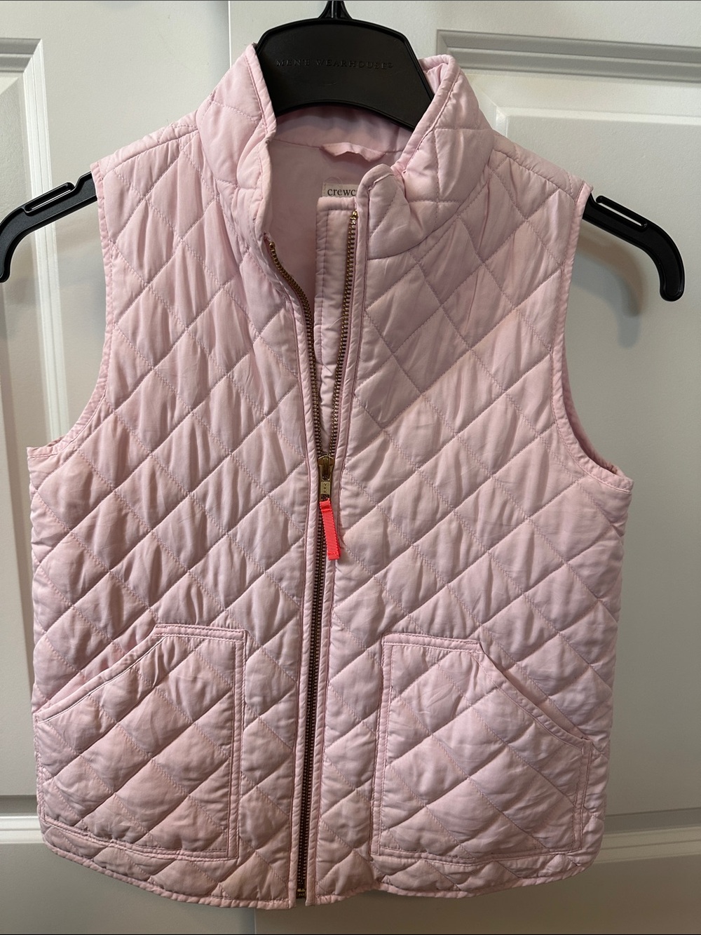 Crewcuts Quilted Light Pink Girls' Vest with Zip
